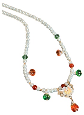 唐风璎珞吊坠项链女2025新款古风坦领颈饰新中式古装锁骨链配饰品