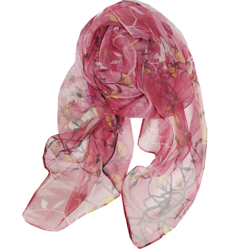 玉兰新爆款真丝丝巾秋冬小纱巾女百搭轻薄印花桑蚕丝妈妈护颈围巾