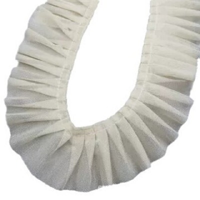 双层网纱褶皱荷叶蕾丝花边