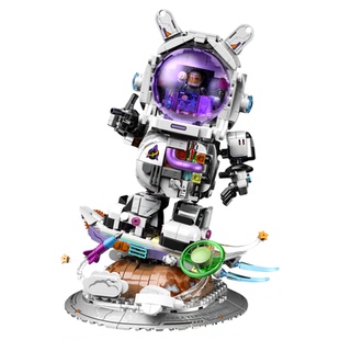 男孩太空潮玩系列滑板宇航员太阳系模型适用乐高拼装儿童玩具礼物