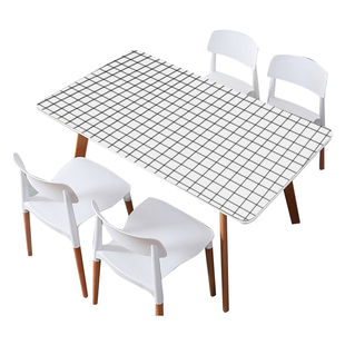 软玻璃pvc桌布防水防油免洗网红格子ins风学生长方形餐桌垫茶几垫