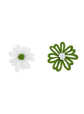 S925纯银雏菊耳钉防过敏新款