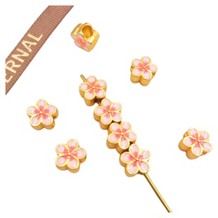 古法金双面桃花转运珠diy饰品配件大孔隔珠梅花串珠手工材料配饰