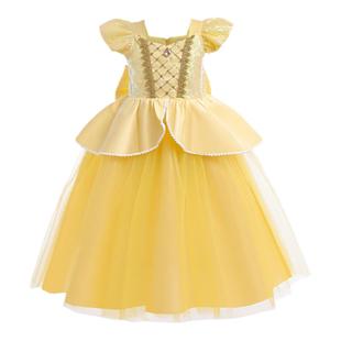 冰雪奇缘爱莎公主裙万圣节六一儿童装女童礼服灰姑娘贝尔长发公主