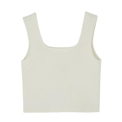 宽肩带弹力针织背心MSLAN马甲