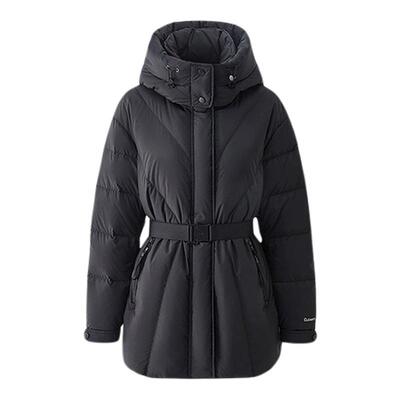 【反季清仓】ochirly欧时力 连帽羽绒服外套女中长款配腰带U型枕