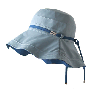 大檐防晒渔夫帽双面戴防紫外线夏季户外遮脸女士韩版百搭遮阳帽女