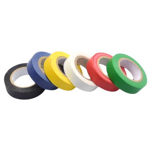 PVC电气绝缘胶带 电工胶带 阻燃黑红黄绿蓝白色电工胶布绝缘胶布