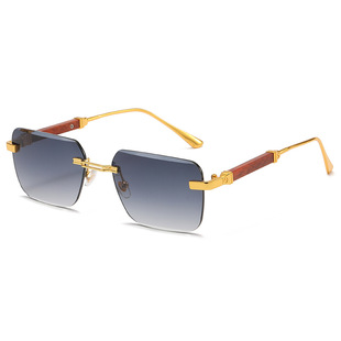 2023新款切边时尚无框防晒太阳镜欧美潮流墨镜男女同款sunglasses
