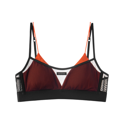 假两件透气网纱轻运动内衣