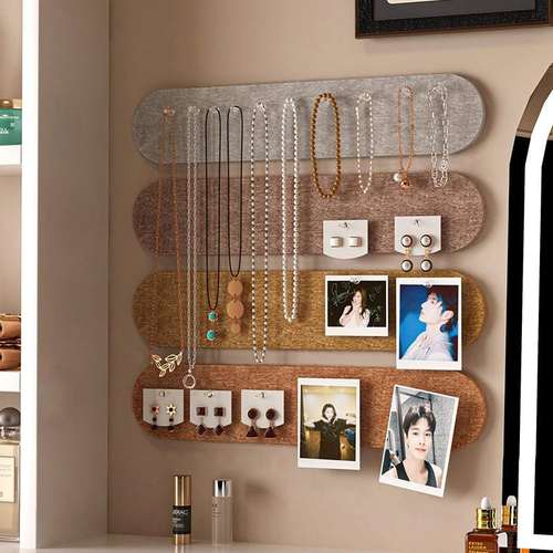 首饰盒毛毡板上墙高档精致展示架项链手串手链耳钉耳环饰品收纳盒