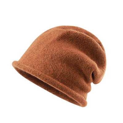 羊毛帽子男女秋冬冷帽护耳针织帽户外保暖月子帽慵懒毛线帽堆堆帽