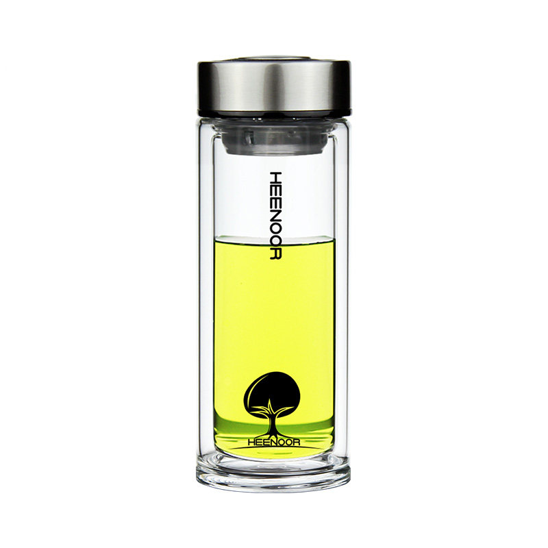 高档泡茶隔热透明加厚双层玻璃杯