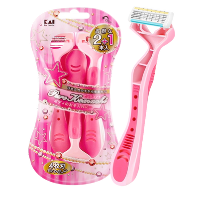 kai/贝印进口芦荟保湿刮毛刀3把