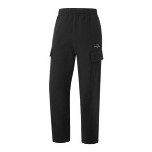 李宁正品健身系列男子加绒保暖中腰拒水梭织直筒运动长裤AYKU911