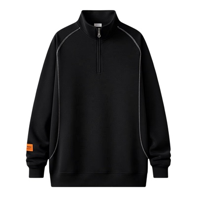 秋冬季新款美式立领卫衣男生青少年加绒加厚保暖打底衫男装士潮流