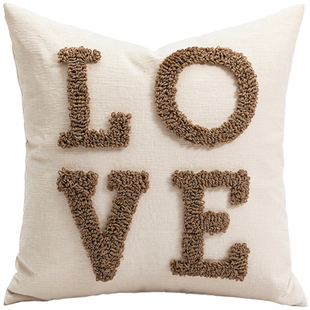 抱枕套圣诞节靠垫客厅沙发靠枕抱枕心形咖啡白色love圣诞树ins风