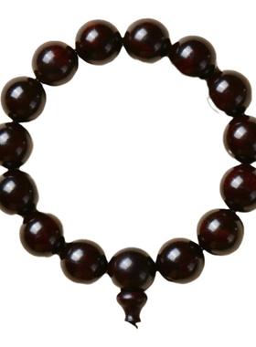 普陀山小叶紫檀手串男木质檀香手链佛珠念珠三通文玩配饰男生礼物