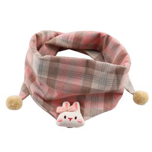 宝宝围巾秋冬季韩版婴儿格子三角巾可爱超萌男童女宝保暖防风围脖