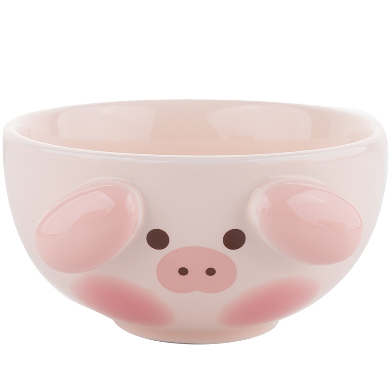 可爱小猪陶瓷碗马克杯套装餐具带勺女生情侣米饭碗送闺蜜伴手礼物