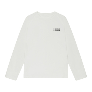 BIPOLAR运动排版logo插肩时尚情侣圆领长袖T恤上衣宽松休闲内搭