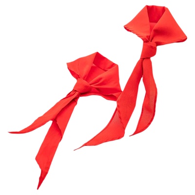 得力纯棉红领巾一二年级学生专用