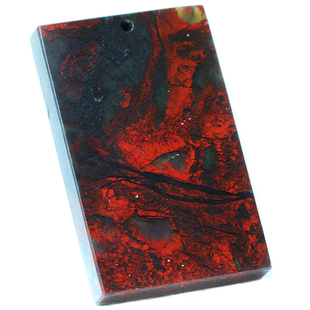 天然桂林鸡血玉玉牌吊坠玉石玉坠鸡血石平安牌玉器项链挂件男女