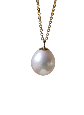 天然淡水水滴珍珠锁骨项链可调节