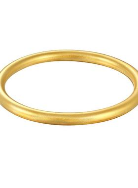 金包银古法黄金手镯女新款999足金包足银正品实心素圈纯金镯子