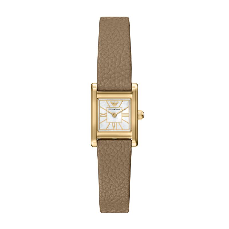 【自营】春季新品 Armani阿玛尼手表女小方表迷你灰色石英AR11765
