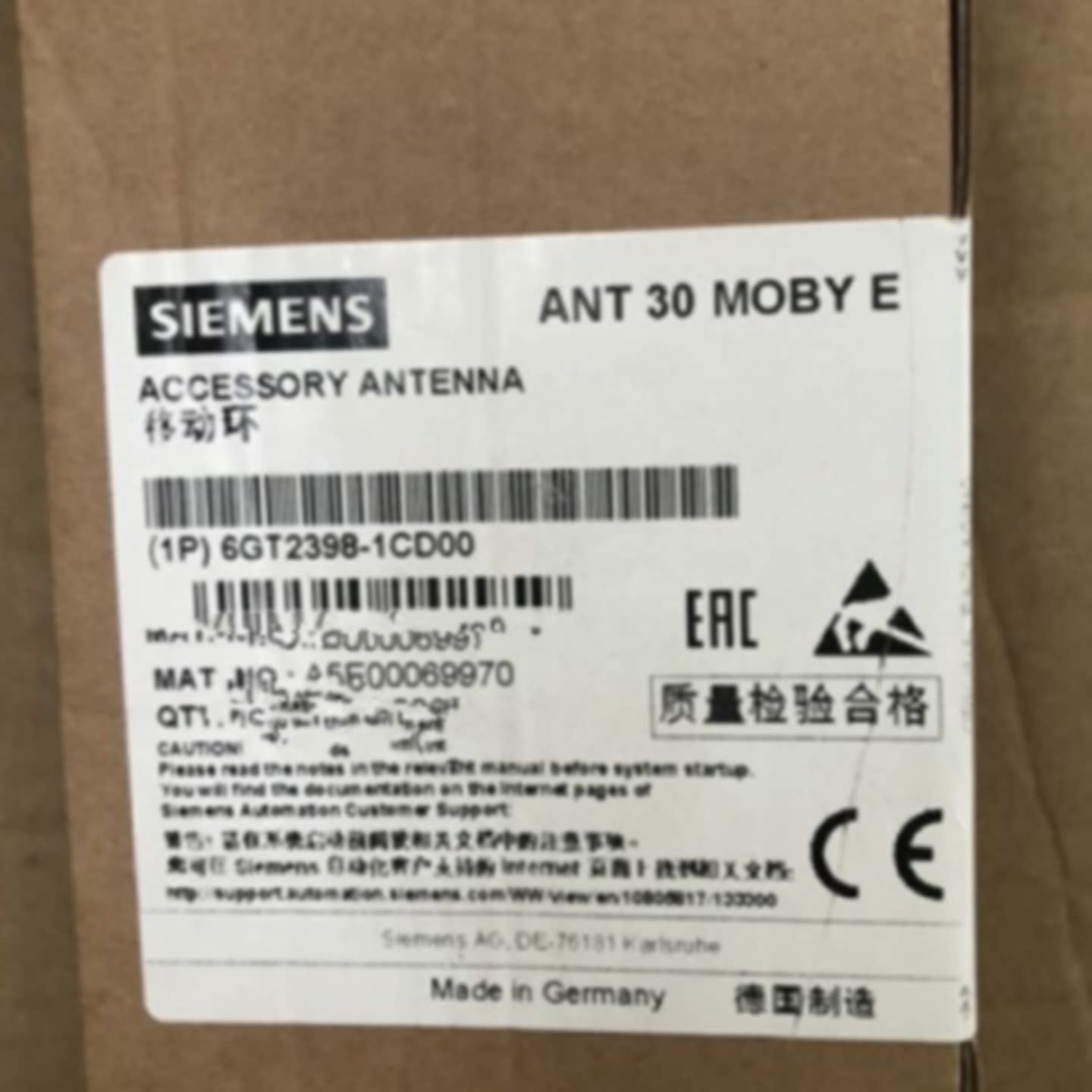 议价6GT2398-1CD00/1CDOO西门子RF300/RF200/MOBY E天线6GT2398-1图片