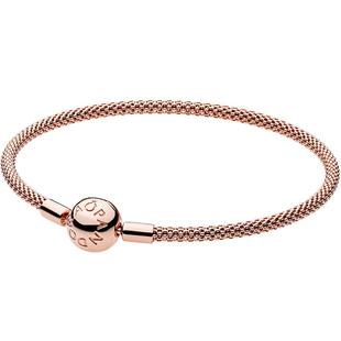 Pandora潘多拉奥莱Rose编织手链玫瑰金色欧美情侣礼物