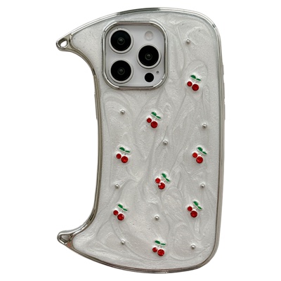 MoreRex 滴胶立体樱桃手提包适用苹果15手机壳iphone17promax新款14手拎挂绳13防摔保护套16pro女款ins超好看