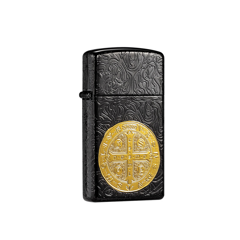 zippo正品打火机窄机黑金