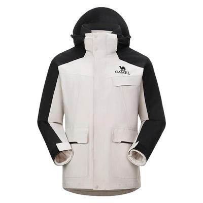 骆驼男装三合一内胆冲锋衣男女新款防泼水登山服夹克外套户外运动