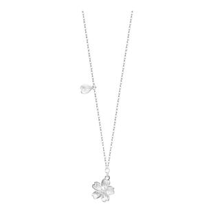 吴越老银铺足银999花朵项链 新中式气质简约ins风国潮时尚送女友