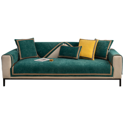 雪尼尔沙发垫防滑四季款