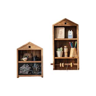 掬涵实木墙上置物架玄关壁挂收纳架木质壁柜展示架创意装饰储物柜