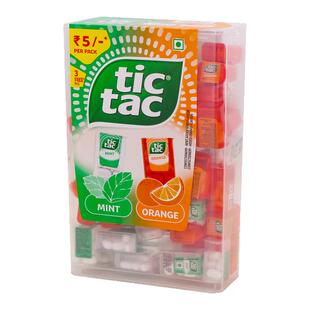 tictac嘀嗒糖迷你薄荷糖香橙味清凉润喉约会糖果75小盒装进口零食