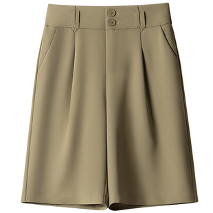 短裤女夏季薄款五分裤2025新款直筒西装裤高腰休闲显瘦百慕大中裤