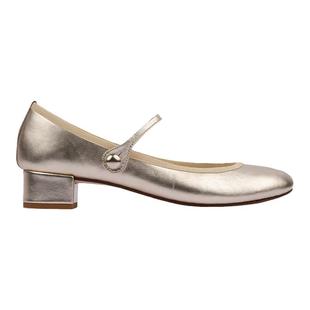 REPETTO丽派朵 ROSE牛皮革皮底法式银色百搭休闲低跟玛丽珍鞋
