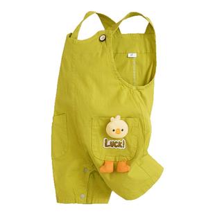 男女宝宝背带短裤暗扣开裆夏季薄款纯棉婴幼儿童洋气连体裤子外出