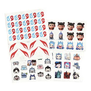 哪吒敖丙额头眉心花钿纹身贴成人儿童COS古装动漫卡通贴 防水脸贴