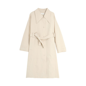 西町村屋简约通勤长款风衣女装春季新款英伦风收腰外套HA9201005