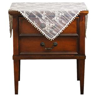 Miss Peony床头柜盖布高级感蕾丝茶几冰箱边柜防水防尘长方圆桌布