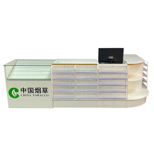 便利店收银台前小货架烟酒柜组合展示柜吧台超市玻璃烟柜转角柜台