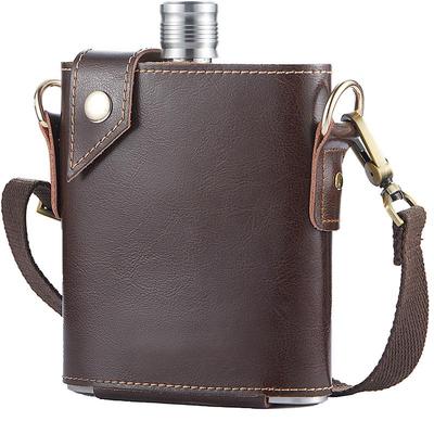 俄罗斯cccp真皮随身便携式小酒壶