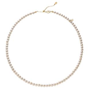 HELAS赫拉欧若拉极光天然有核淡水珍珠串珠18k金项链小米珠颈饰