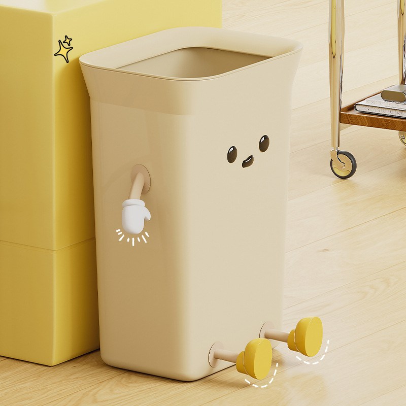 垃圾桶家用高级感大号免盖夹缝大容量带垃圾筒弯腰厨房垃圾桶防水