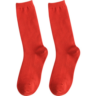 韩国进口etna纯色袜子女士春秋款时尚长筒堆堆袜东大门代购中筒袜